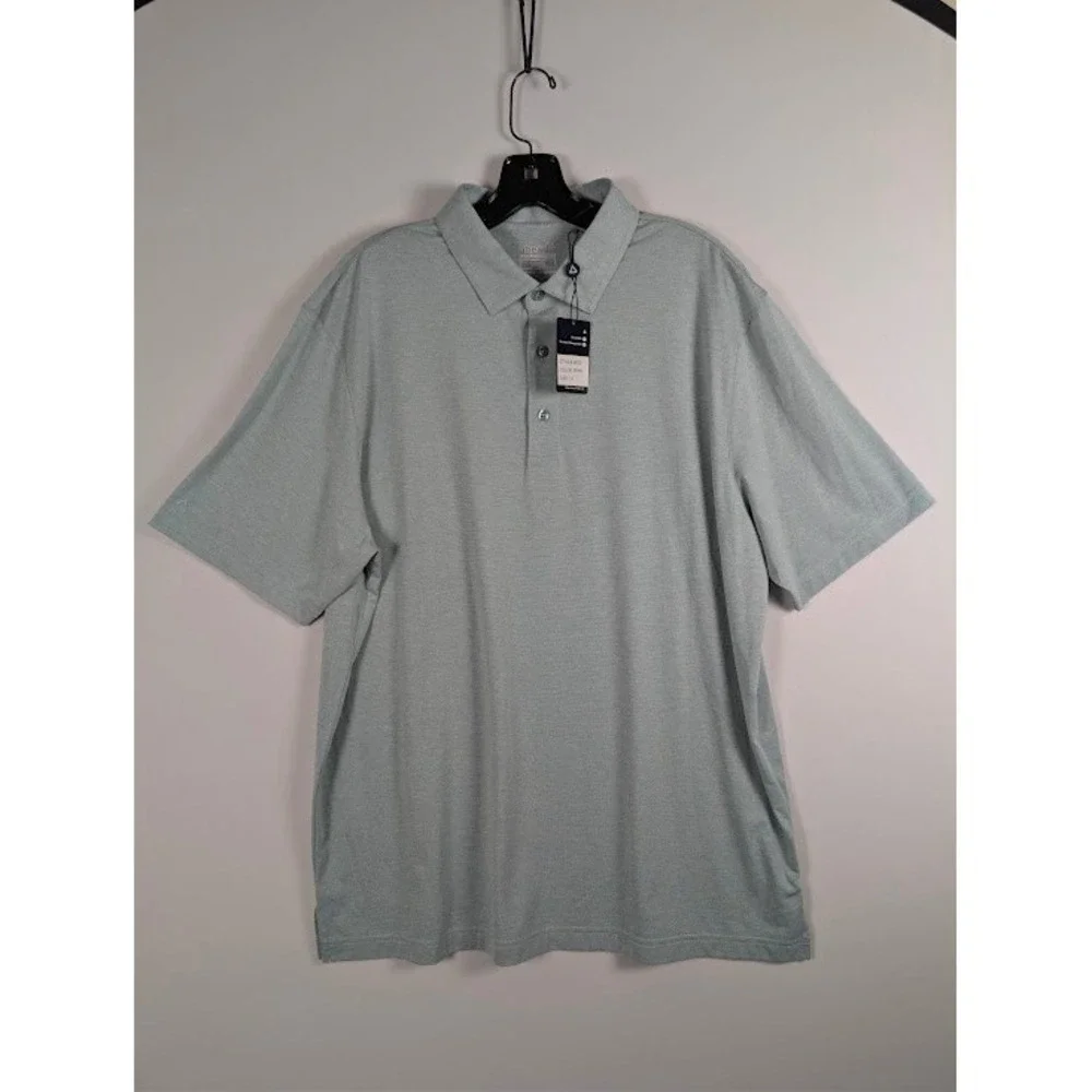 (Lot of 2) Ahead Performance Polo Shirt Mens L Blue Green